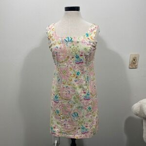 Briggs New York Paisley Sleeveless Dress Size‎ 12 Colorful Summer Cottage Beach